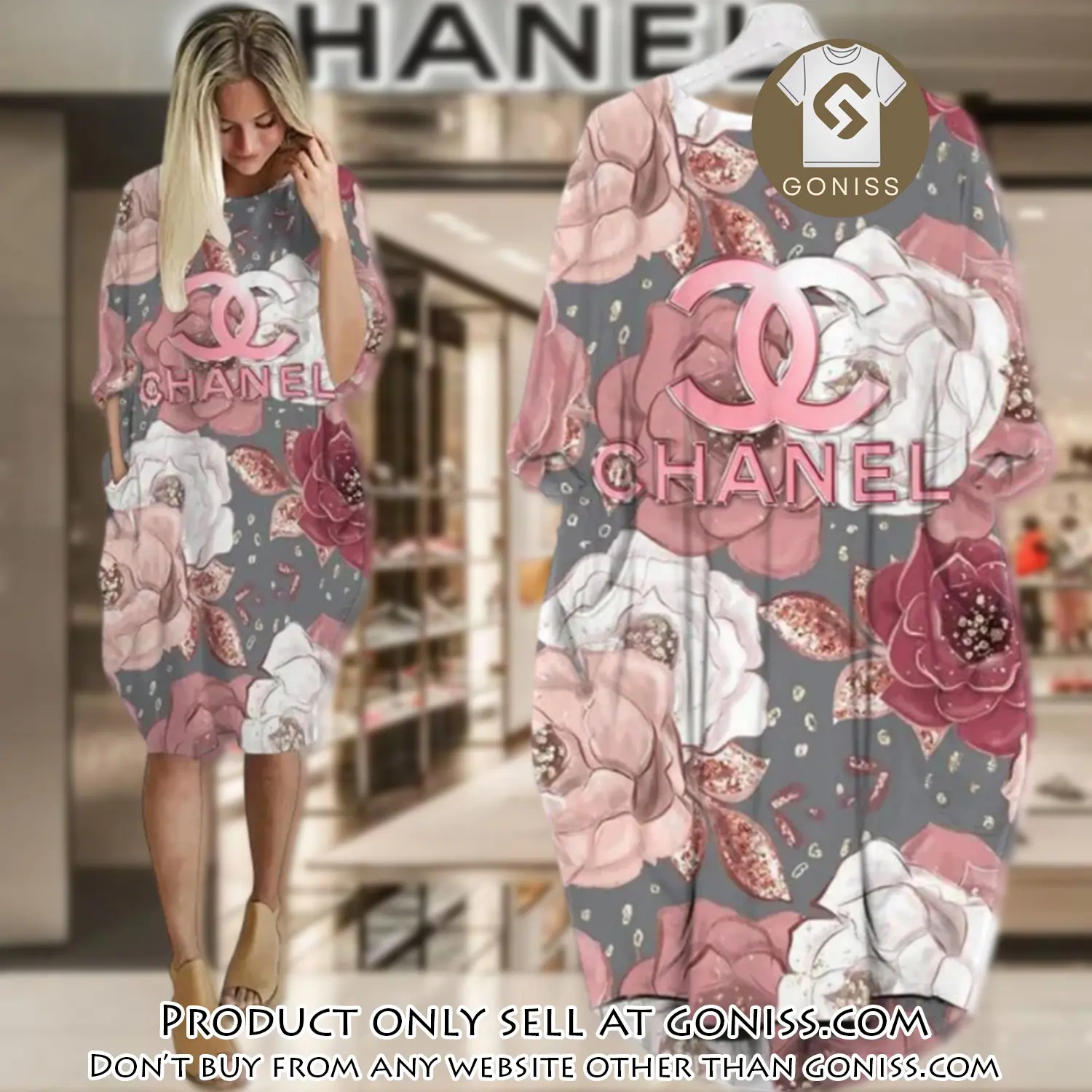 Chanel flower batwing pocket dress luxury brand for women pd079 gn0504837